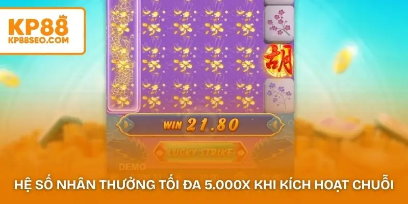Hệ số nhân thưởng tối đa 5.000x khi kích hoạt chuỗi thắng